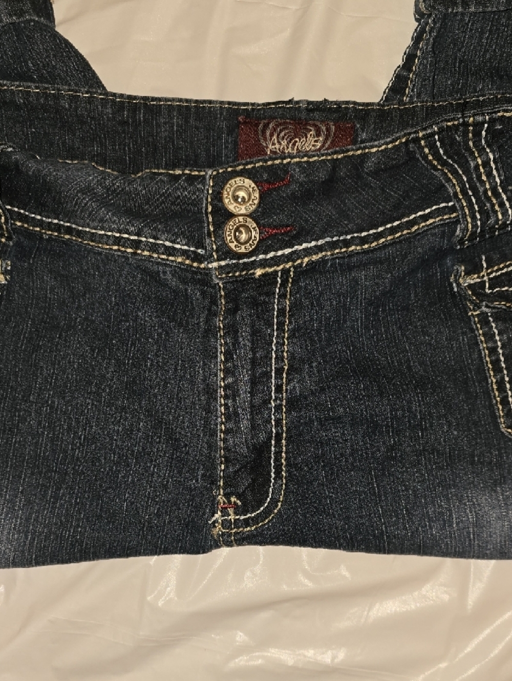 Angels Womens Stretch Blue Jean Bermunda Shorts 16 - Picture 4 of 7